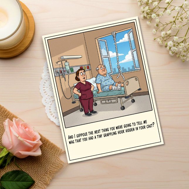 Cartão Postal Paciente Tenta Escapar do Hospital para Melhorar (Criador carregado)