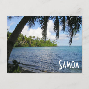 Cartão Postal Pacífico Sul Framboso por Palm Tree, Samoa