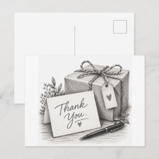 Cartão Postal Pacote de Presente de Agradecimento Lápis Esboço C