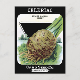 Cartão Postal Pacote de Semente de Vintage Celeriac Root Vegetab