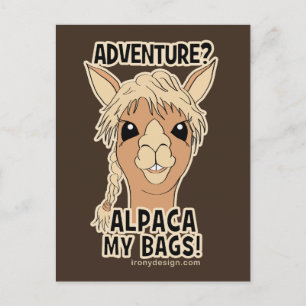 Cartão Postal Pacote Minhas Bolsas Engraçado Alpaca Llama