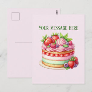 Cartão Postal Padaria adicionar mensagem Nome da empresa bolo de