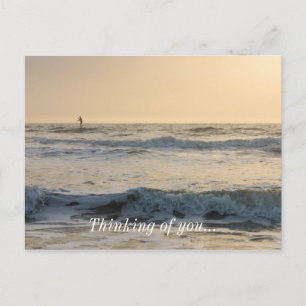 Cartão Postal Paddleboard de praia de cacau