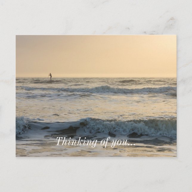 Cartão Postal Paddleboard de praia de cacau (Frente)