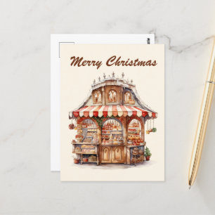 Cartão Postal Padeiro de aquarela de Natal adicionar texto