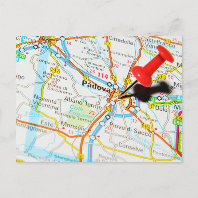 Cartão Postal Padova, Itália (Frente)