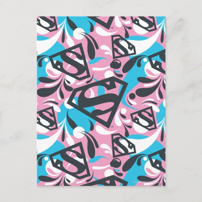 Cartão Postal Padrão 6 de Swirls de Cor da Supergirl (Frente)