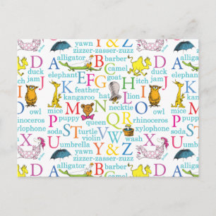 Cartão Postal Padrão ABC do Dr. Seuss com palavras