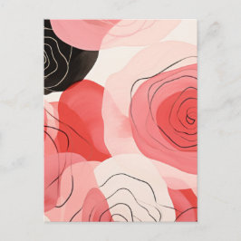 Cartão Postal Padrão abstrato de rosas
