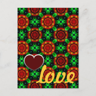 Cartão Postal Padrão Abstrato Floral Moderno Boho Elegante #504