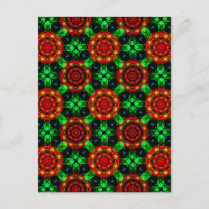 Cartão Postal Padrão Abstrato Floral Moderno Boho Elegante #504