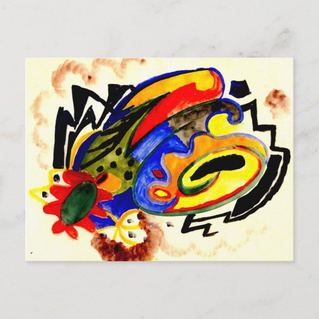 Cartão Postal Padrão Abstrato I por August Macke (Frente)