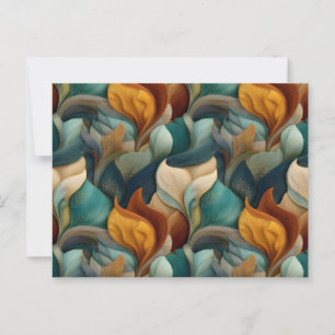 Cartão Postal Padrão abstrato Invisível de Formas Orgânicas