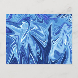 Cartão Postal Padrão abstrato líquido azul