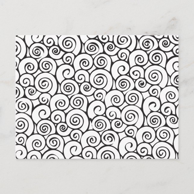 Cartão Postal Padrão Abstrato Preto e Branco Moderno e Giratório (Frente)