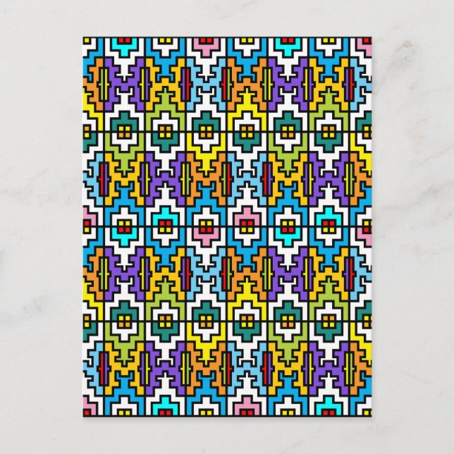 Cartão Postal Padrão africano de cores vivas (Frente)