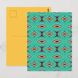 Cartão Postal Padrão Artístico Boho Chic Tropical do Sudoeste co