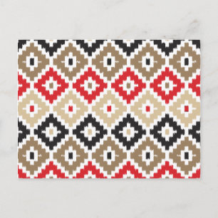 Cartão Postal Padrão Aztec Impressão Ikat Diamond
