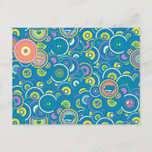 Cartão Postal Padrão Azul do Círculo Supergirl