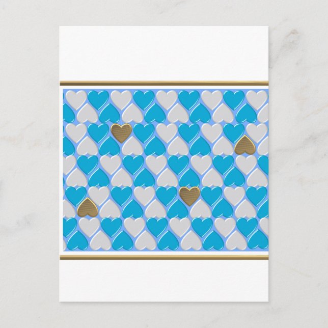 Cartão Postal Padrão bávaro azul e branco. (Frente)