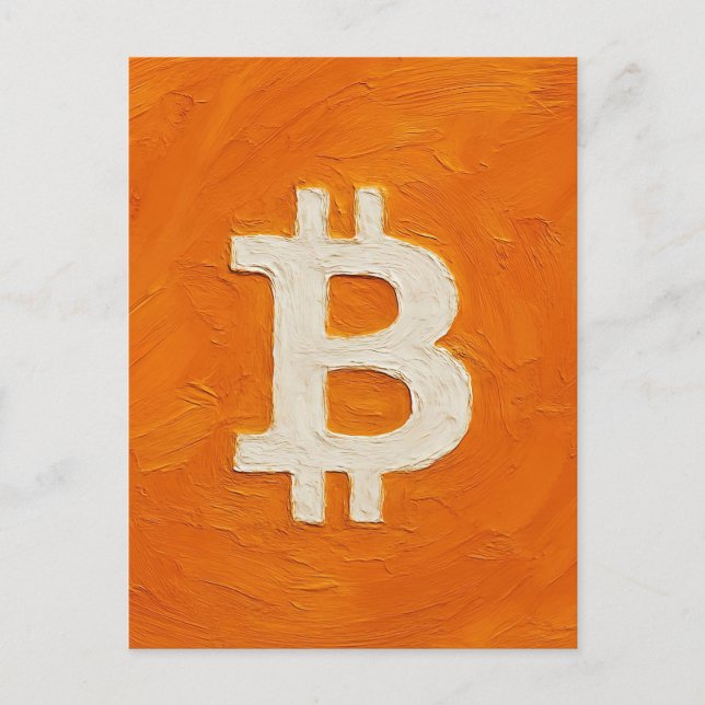Cartão Postal Padrão Bitcoin (Óleo, Estilo: 1) (Frente)