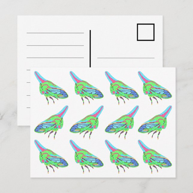 Cartão postal (padrão branco) - Treehopper de Carv (Frente/Verso)
