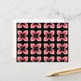 Cartão Postal Padrão Brilhante De Flor Rosa Tonelada