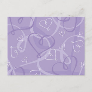 Cartão Postal Padrão cardíaco roxo