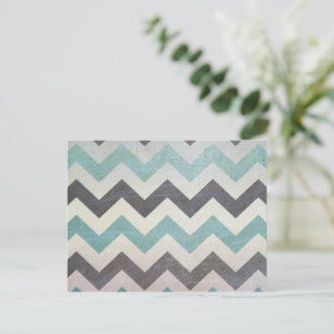 Cartão Postal Padrão Chevron na Textura Metálica de Shirley Ta
