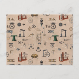 Cartão Postal Padrão Científico Mecânico de Engenharia Antiquado