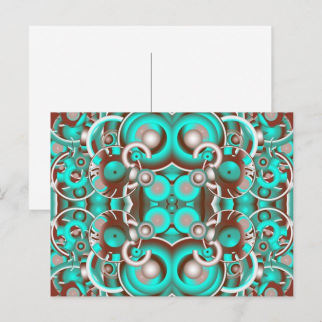 Cartão Postal Padrão Circular de Círculos Concêntricos Celestiai (Frente/Verso)