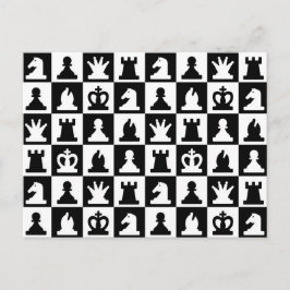 Cartão Postal Padrão clássico de tabuleiro preto e branco