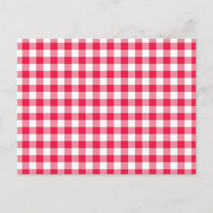 Cartão Postal Padrão Clássico do País Gingham Vermelho