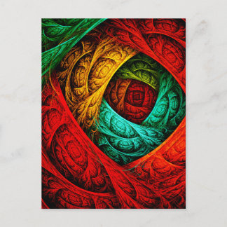 Cartão Postal Padrão Colorido de Arte Moderna Abstrato artística