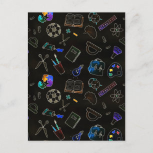 Cartão Postal Padrão contínuo de suprimentos escolares, escola