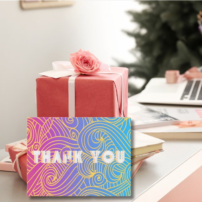 Cartão Postal Padrão Curly Desenhado à Mão Abstrato (Criador carregado)