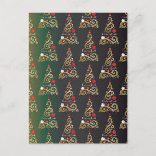 Cartão Postal Padrão da árvore de Natal de madre verde de Nata