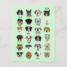 Cartão Postal Padrão da face do cão de São Patricks