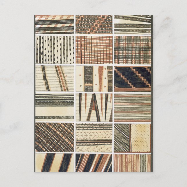 Cartão Postal Padrão da Polinésia Tapa do Cook (Frente)