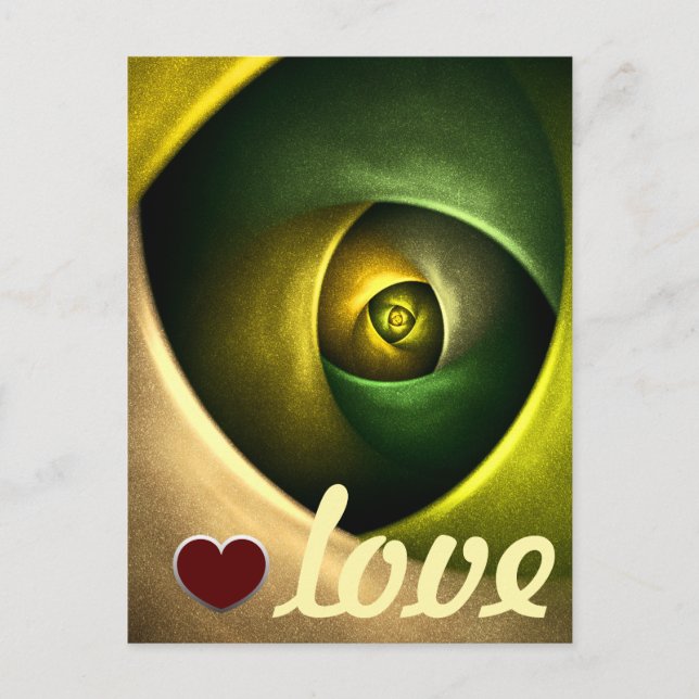 Cartão Postal Padrão de Abstrato de Arte Floral Moderna Verde #2 (Frente)