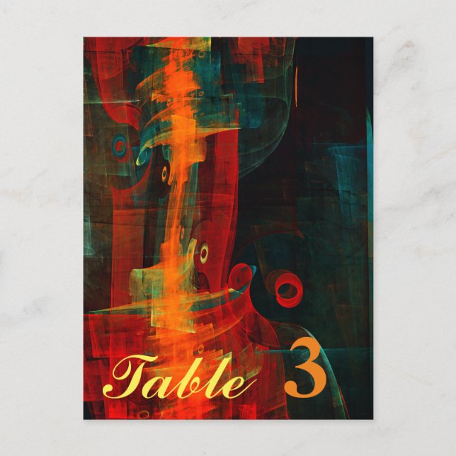 Cartão Postal Padrão de Abstrato de Arte Moderno Vermelho Azul-L (Frente)