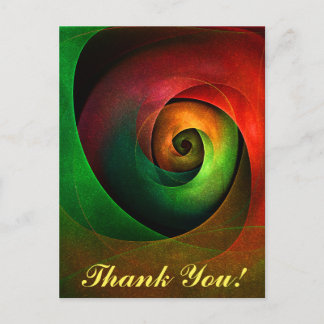 Cartão Postal Padrão de Abstrato de Arte Vermelha Verde Floral M