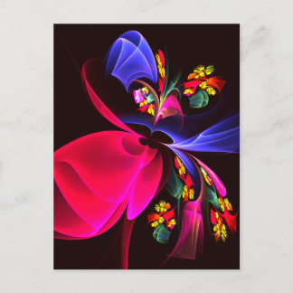Cartão Postal Padrão de Abstrato Floral Moderno Colorido #06