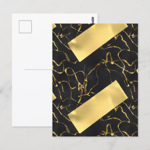 Cartão Postal Padrão de Abstrato preto e Dourado