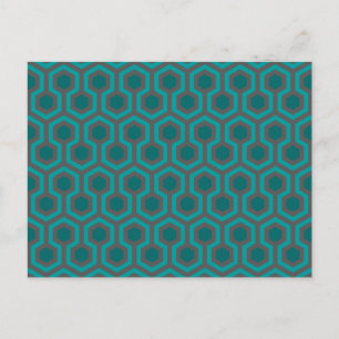 Cartão Postal Padrão de Abstrato verde turquesa verde retrógra