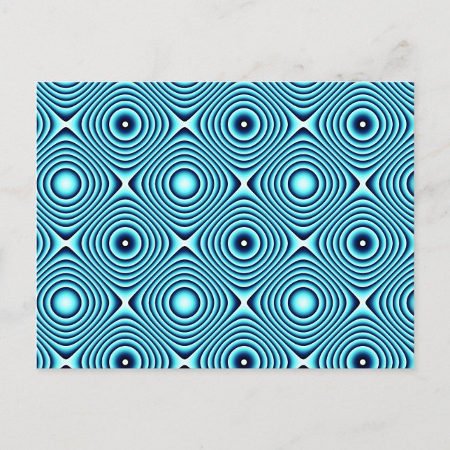 Cartão Postal Padrão de Anéis Aqua (Frente)