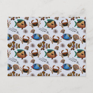 Cartão Postal Padrão de animais aquáticos   vida submarina do 