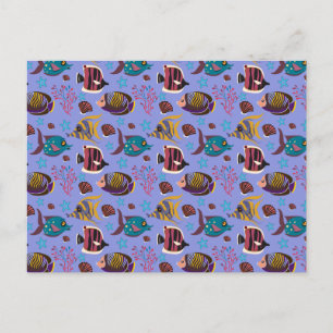 Cartão Postal Padrão de animais aquáticos   vida submarina do 