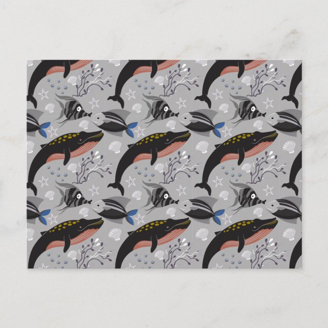 Cartão Postal Padrão de animais aquáticos | vida submarina do oc (Frente)