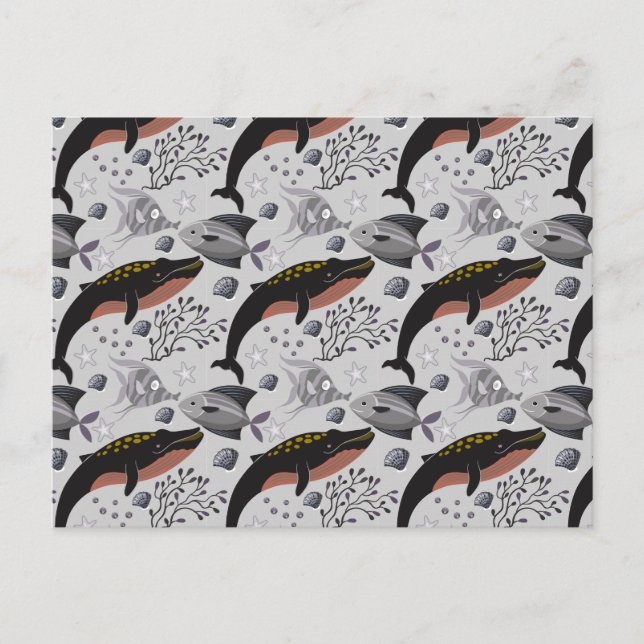 Cartão Postal Padrão de animais aquáticos | vida submarina do oc (Frente)